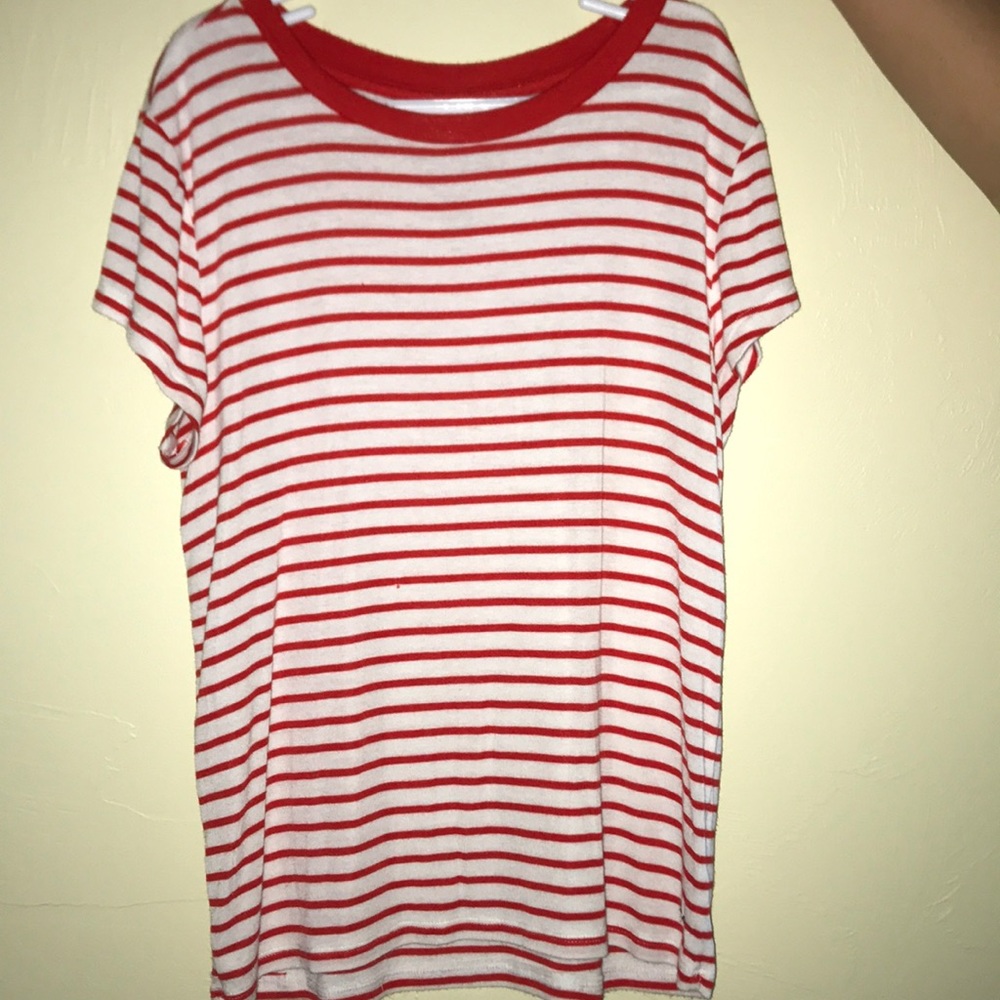 Red and white striped t-shirt